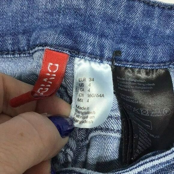 H&M Divided Distressed Ripped Jeans Size 4 - Picture 12 of 15